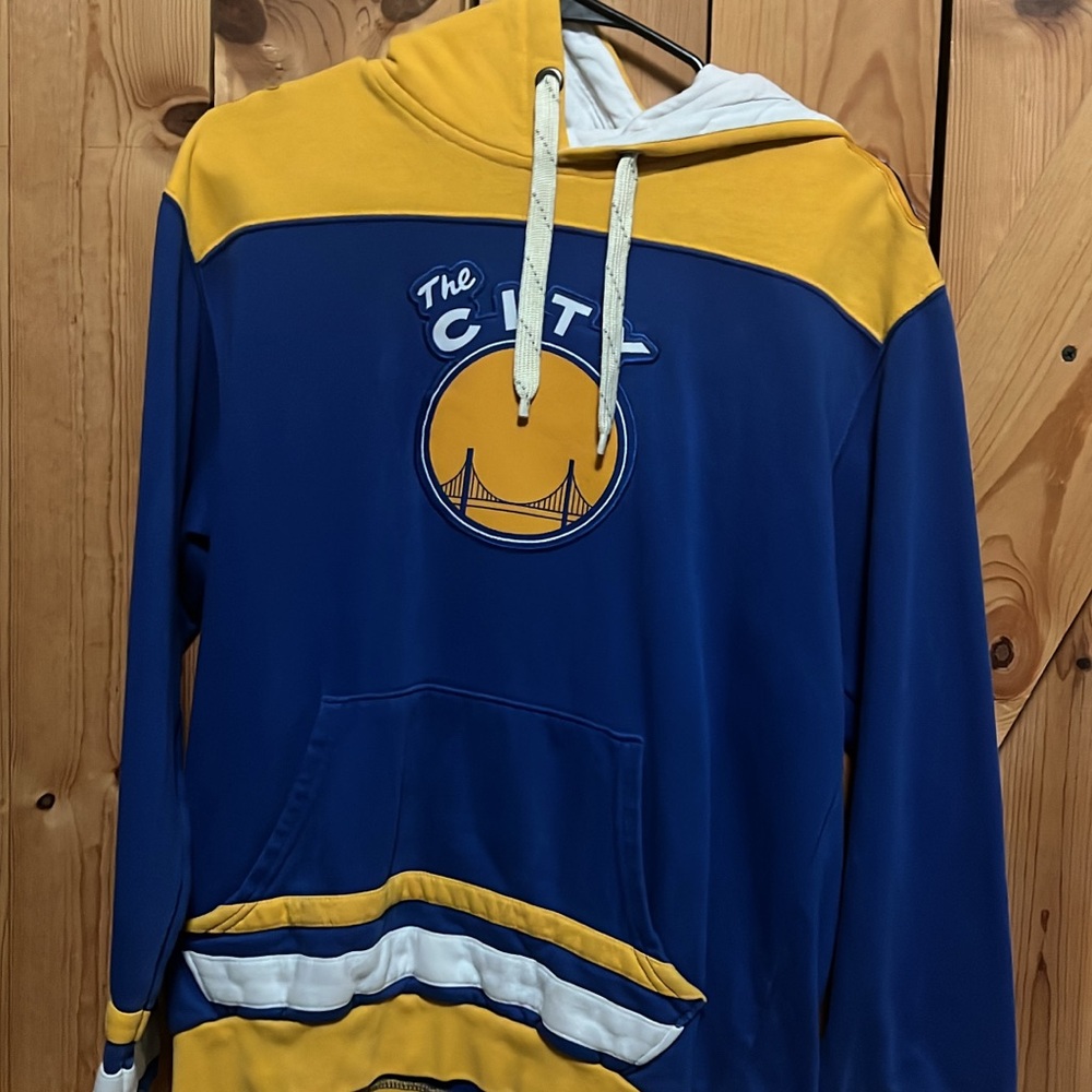 Men's Blue and Yellow Hoodie